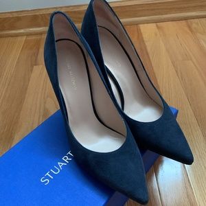 Stuart Weitzman Blue Suede Pump